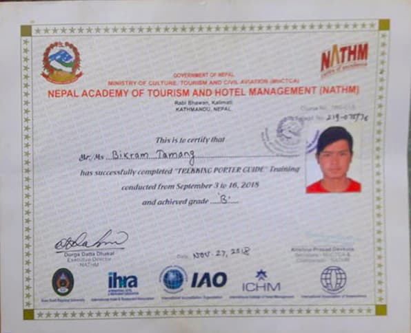 bikram-certificate