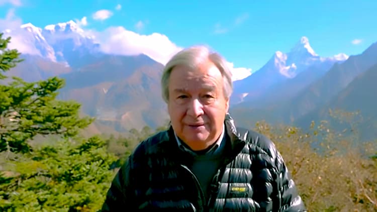 UN chief Antonio Guterres cried out louder in the Himalayas